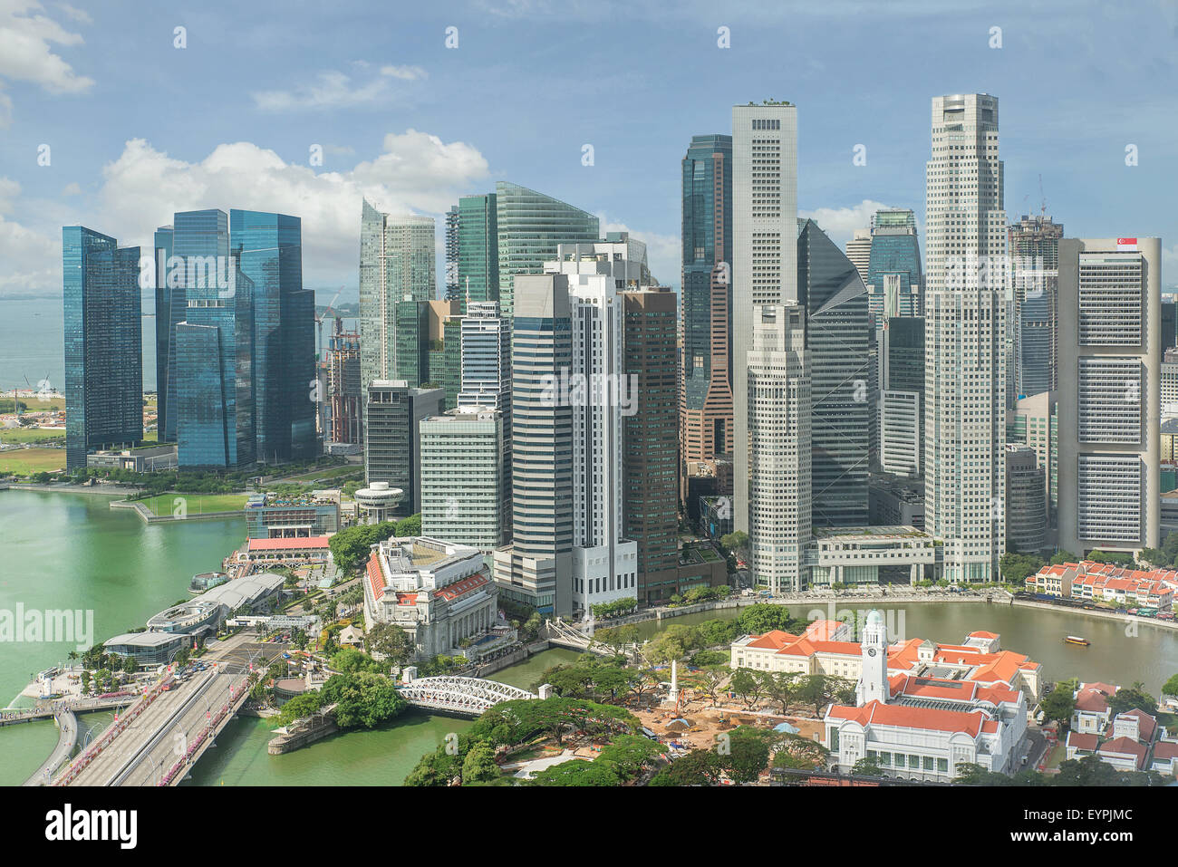 Singapore Skyline. Singapore`s business district. Stock Photo